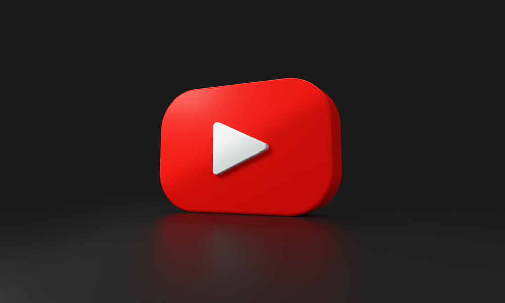Youtube Logo on Black Background.